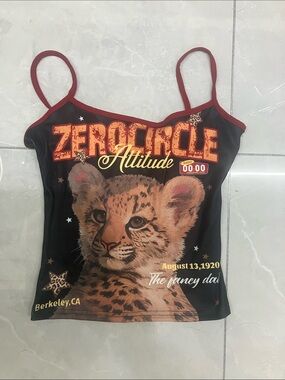 Vanity Black & Red Cheetah Graphic Tank Top
